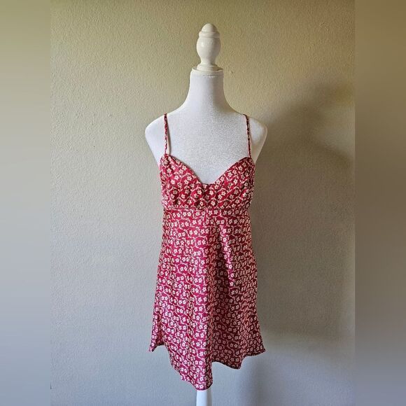 NWT Free People On Our Radar Cherry Combo Red Floral Mini Dress Size Small - Picture 2 of 7